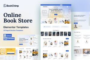 ONLINE BOOK STORE WEBSITE ELEMENTOR TEMPLATE KIT – متاجر إلكترونية