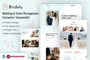 BRIDELY | WEDDING & EVENT MANAGEMENT ELEMENTOR TEMPLATE KIT – خدمات الأفراح