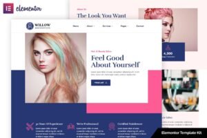 HAIR & BEAUTY SALON ELEMENTOR TEMPLATE KIT – جمال وعناية
