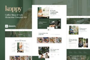 COFFEE SHOP & CAFE ELEMENTOR TEMPLATE KIT – قوالب احترافية