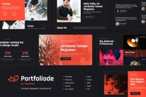 PORTFOLIODE | PORTFOLIO ELEMENTOR TEMPLATE KIT – قوالب احترافية
