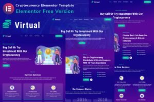 CRYPTOCURENCY BLOCKCHAIN & BITCOIN ELEMENTOR TEMPLATE KIT – تكنولوجيا وبرمجيات