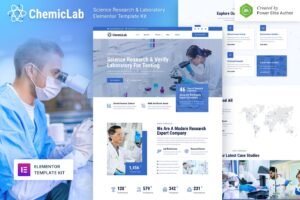 CHEMICLAB SCIENCE RESEARCH & LABORATORY ELEMENTOR TEMPLATE KIT – صحة وعافية