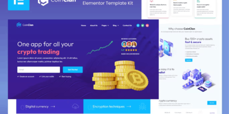 قالب كوينكلان للعملات الرقمية والبلوك تشين