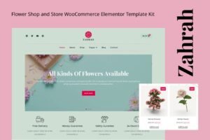 FLOWER SHOP & STORE WOOCOMMERCE ELEMENTOR TEMPLATE KIT – متاجر إلكترونية