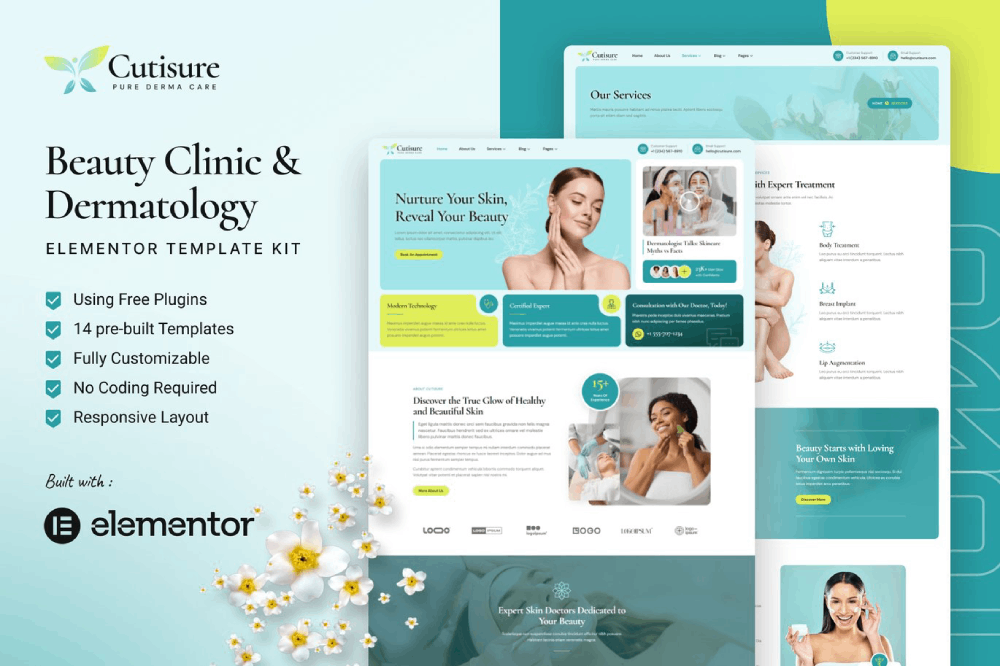 قالب كيوتيشور لعيادات التجميل والجلدية