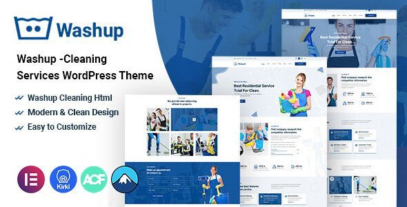 واش أب قالب ووردبريس لخدمات التنظيف