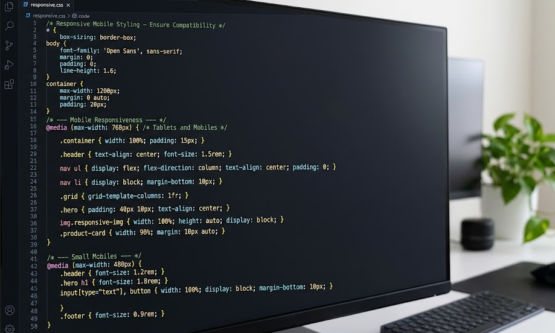كود css لضبط التوافق مع الجوال