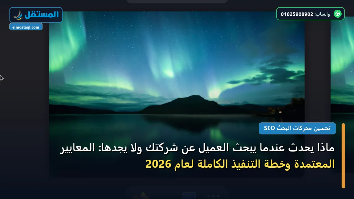 يبحث العميل عن شركتك ولا يجدها - ماذا يحدث عندما يبحث العميل عن شركتك ولا يجدها: المعايير المعتمدة وخطة التنفيذ الكاملة لعام 2026