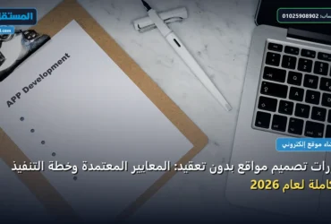 دورات تصميم مواقع - دورات تصميم مواقع بدون تعقيد: المعايير المعتمدة وخطة التنفيذ الكاملة لعام 2026