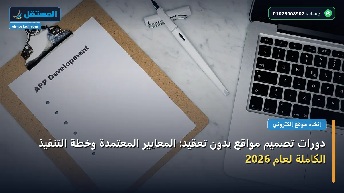 دورات تصميم مواقع - دورات تصميم مواقع بدون تعقيد: المعايير المعتمدة وخطة التنفيذ الكاملة لعام 2026