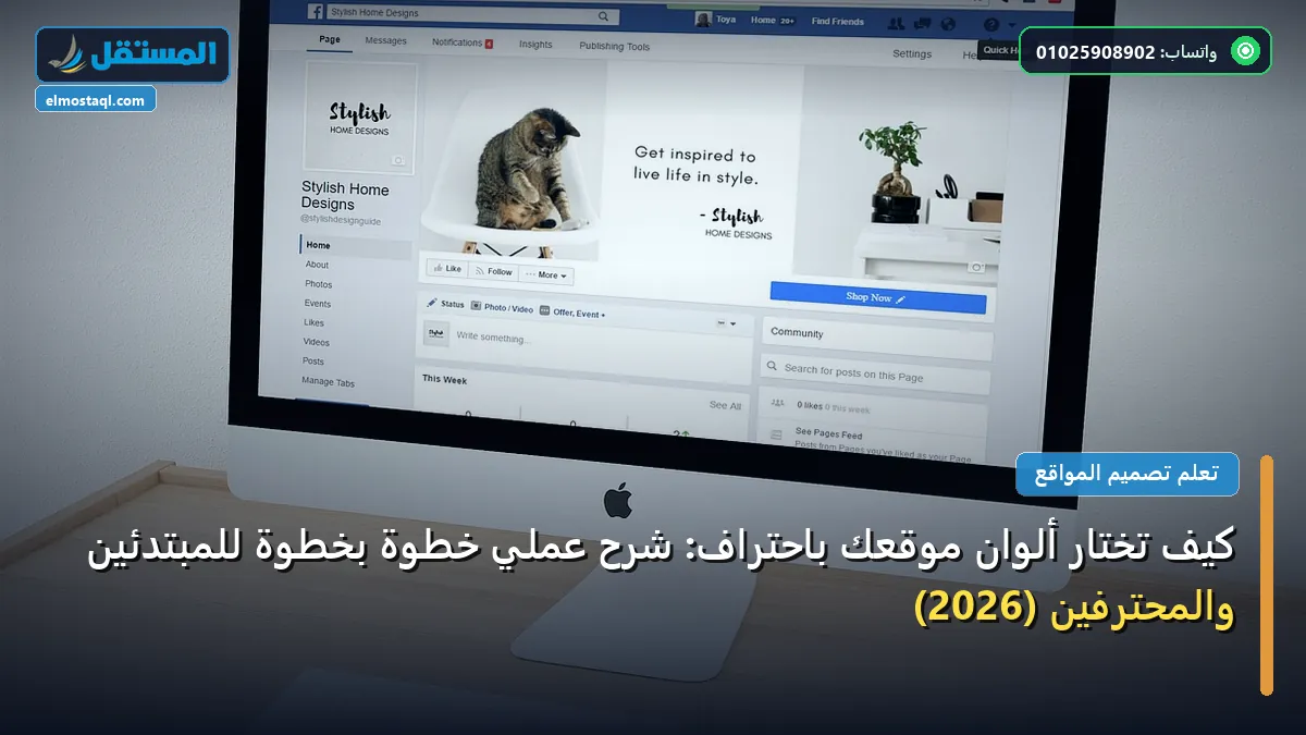 تختار ألوان موقعك - كيف تختار ألوان موقعك باحتراف: شرح عملي خطوة بخطوة للمبتدئين والمحترفين (2026)