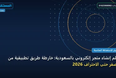 إنشاء متجر - تعلم إنشاء متجر إلكتروني بالسعودية: خارطة طريق تطبيقية من الصفر حتى الاحتراف 2026